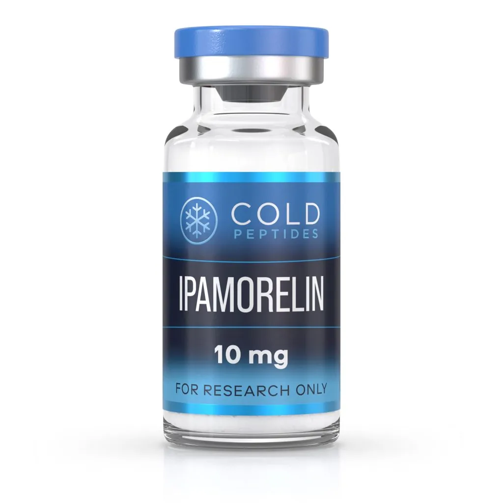 A peptide vial containing Ipamorelin 10 mg