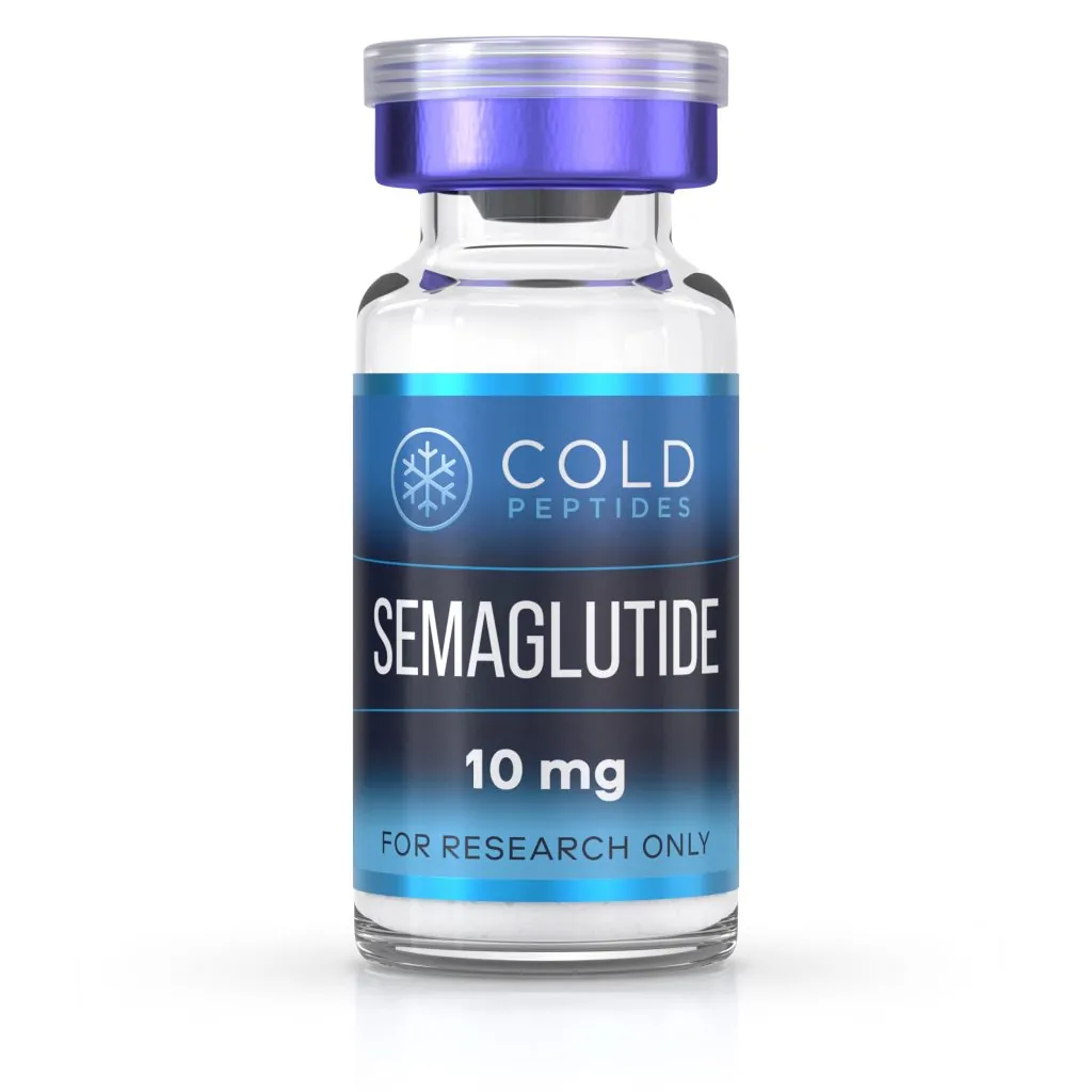 A peptide vial containing Semaglutide 10 mg