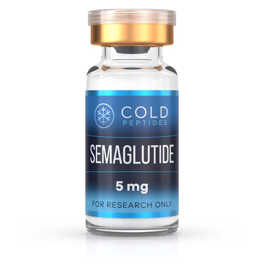 A peptide vial containing Semaglutide 5 mg