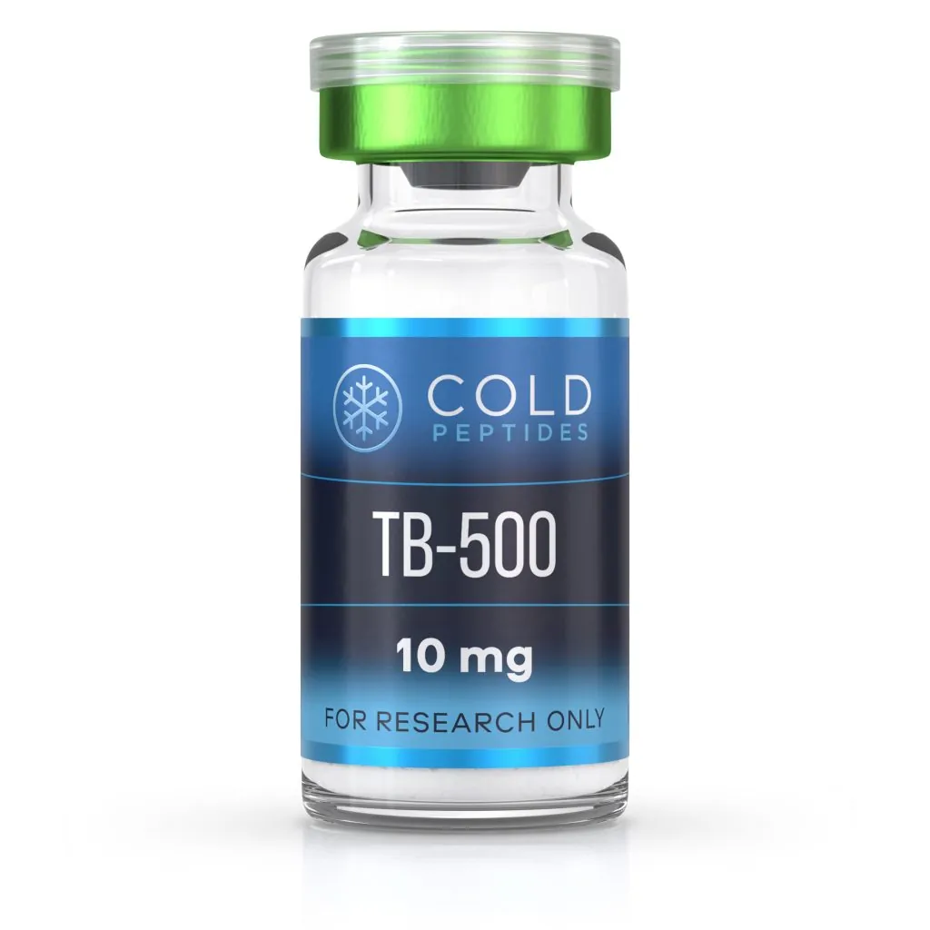 A peptide vial containing TB-500 10 mg