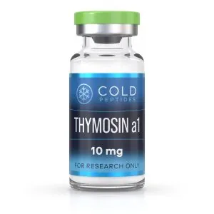 A peptide vial containing Thymosin Alpha-1 10 mg