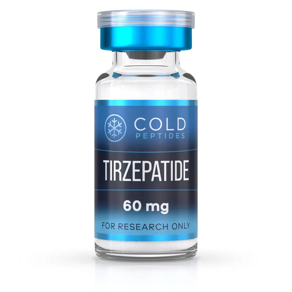 A peptide vial containing Tirzepatide 60 mg