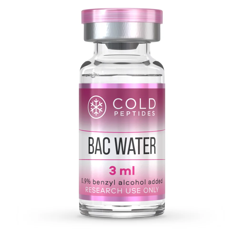 A peptide vial containing Bacteriostatic Water 3 ml
