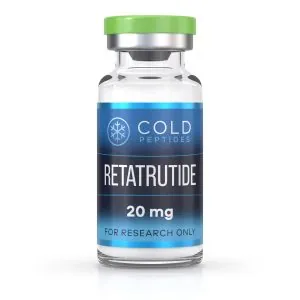 A peptide vial containing Retatrutide 20 mg